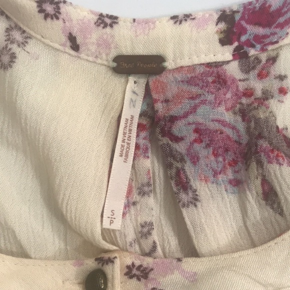 Free People Sleeveless Keyhole Floral Tank size S - Picture 5 of 7